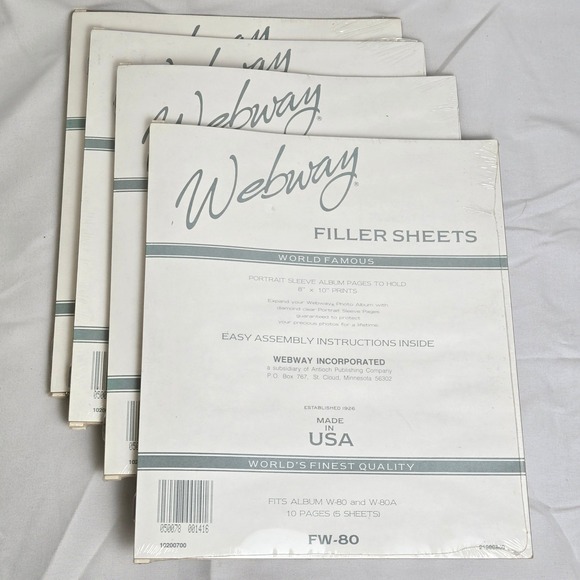 4 Packs Webway Filler Sheets Portrait Sleeve Album Pages 8